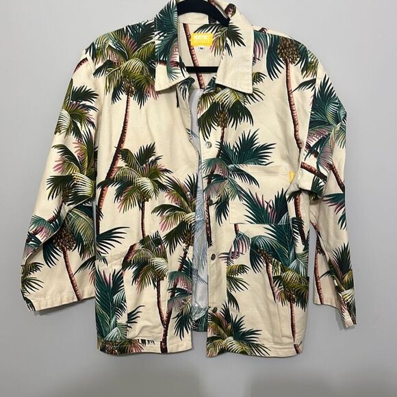 Reconstruct Studios Other - RCNSTRCT Studio Mens Multicolor Palm‎ Tree Lightweight Denim Jacket Size Medium